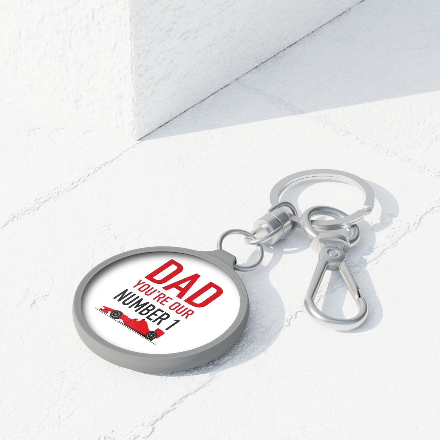 Racer Dad Keyring Tag