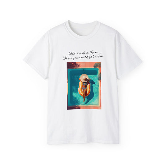 Tan Over A Man T-Shirt