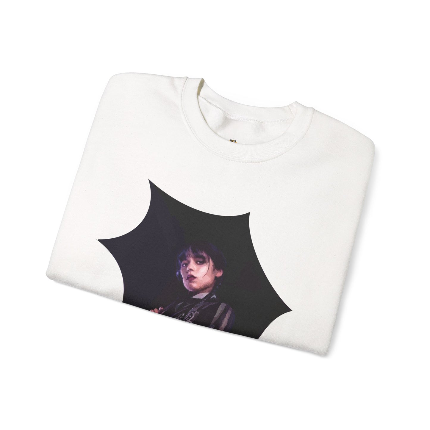 Gothic "Wednesday" Umbrella Sweatshirt - Cozy Unisex Crewneck, Perfect for Fall, Halloween, and Everyday Wear, Aesthetic Fashion, Novelty Gift