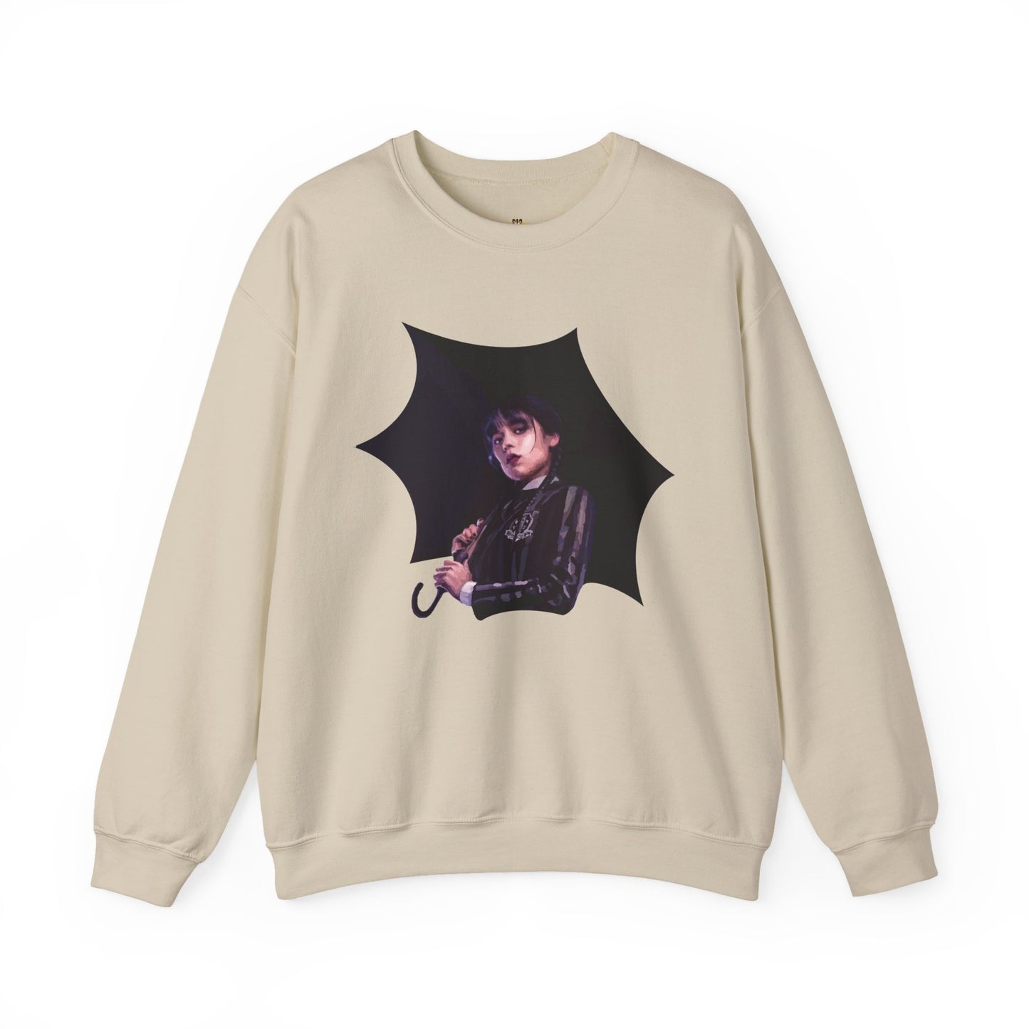 Gothic "Wednesday" Umbrella Sweatshirt - Cozy Unisex Crewneck, Perfect for Fall, Halloween, and Everyday Wear, Aesthetic Fashion, Novelty Gift