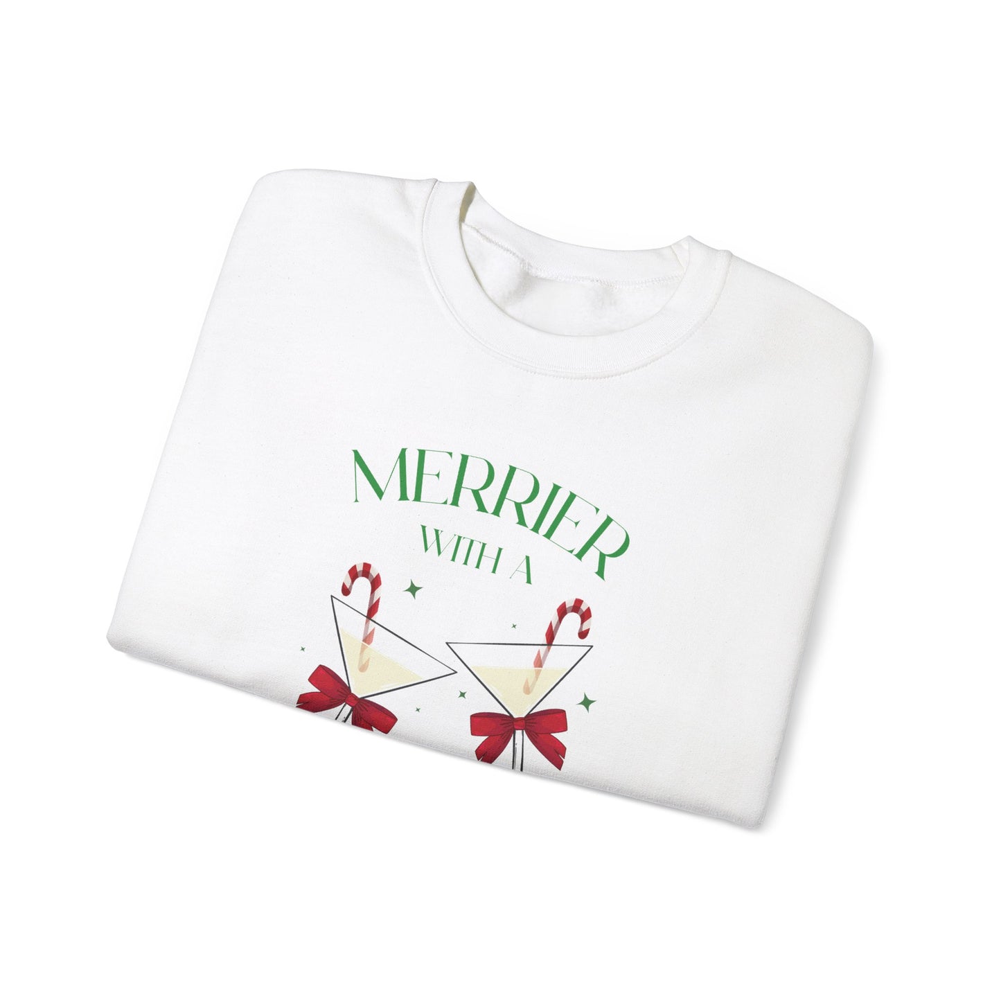 Merrier With A Martini Christmas Sweatshirt