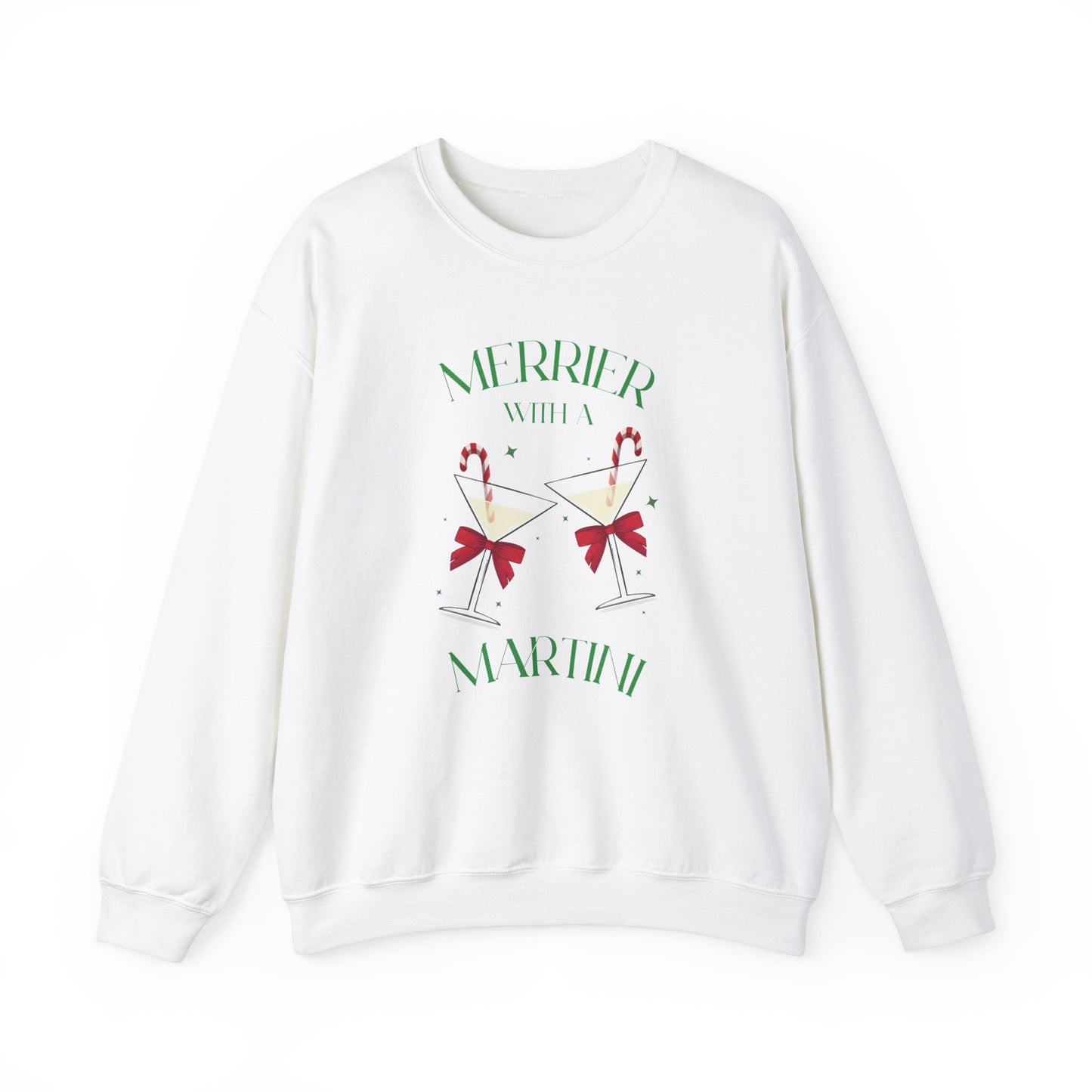 Merrier With A Martini Christmas Sweatshirt