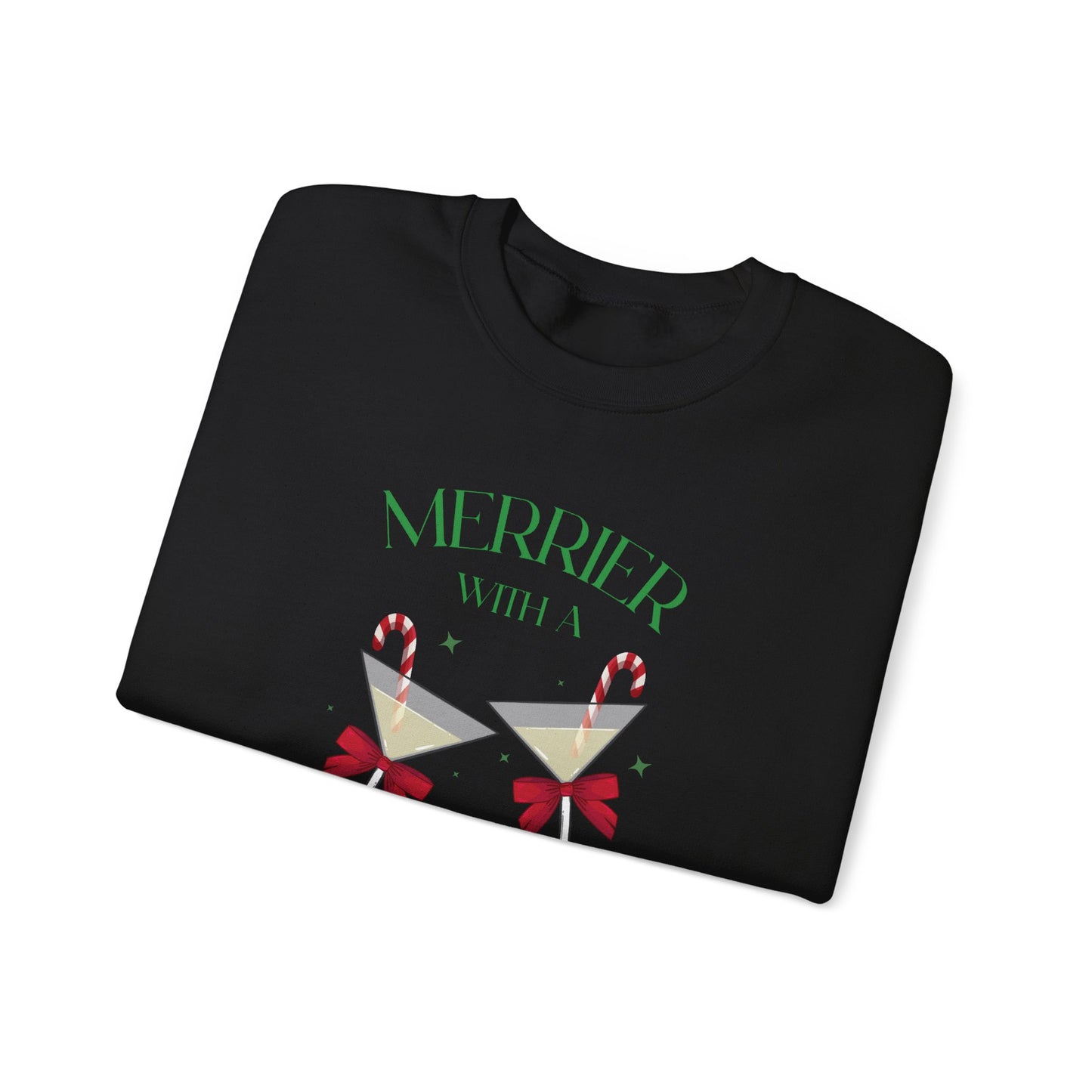 Merrier With A Martini Christmas Sweatshirt