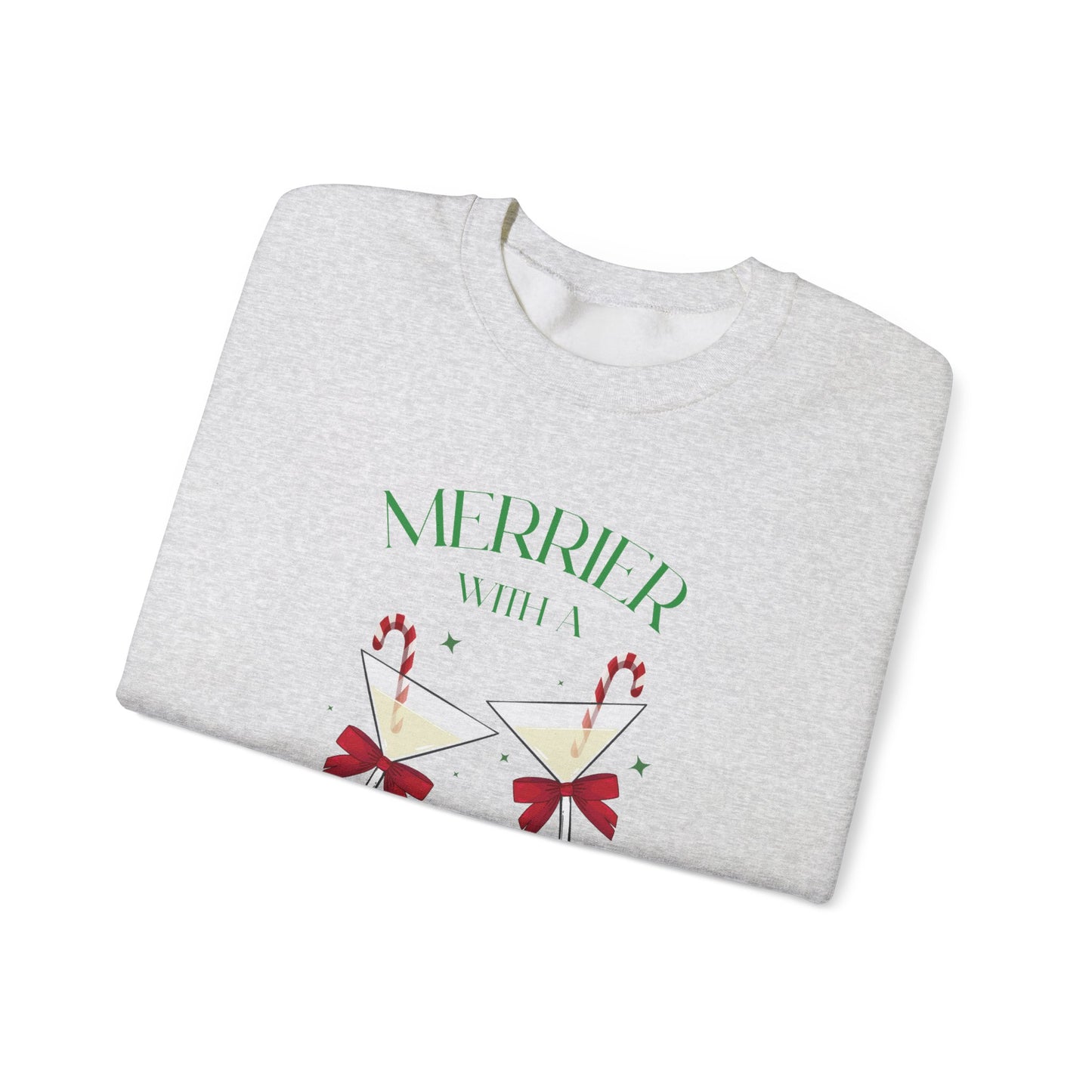 Merrier With A Martini Christmas Sweatshirt