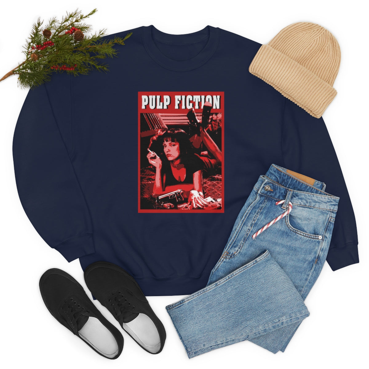 Pulp Fiction Hoodie, Pop Culture Hooded Sweatshirt, Vintage Hoodies