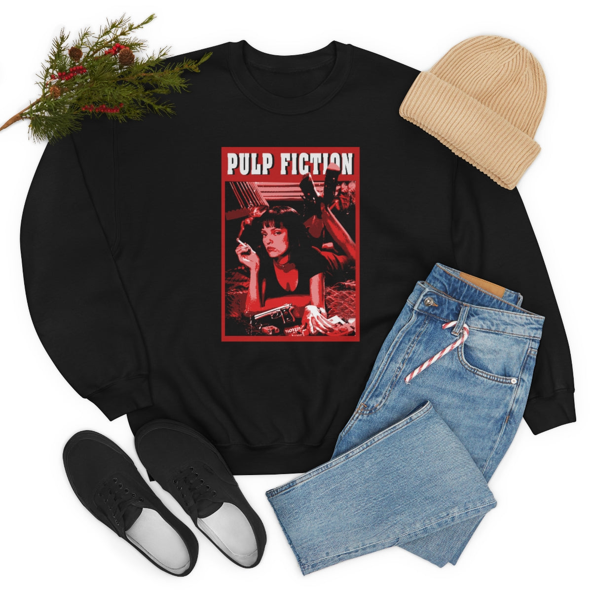 Pulp Fiction Hoodie, Pop Culture Hooded Sweatshirt, Vintage Hoodies