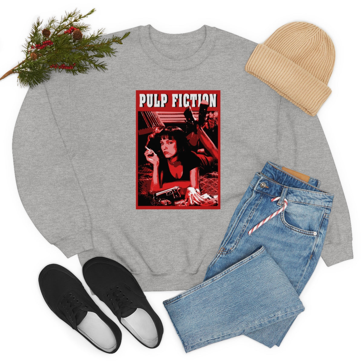 Pulp Fiction Hoodie, Pop Culture Hooded Sweatshirt, Vintage Hoodies